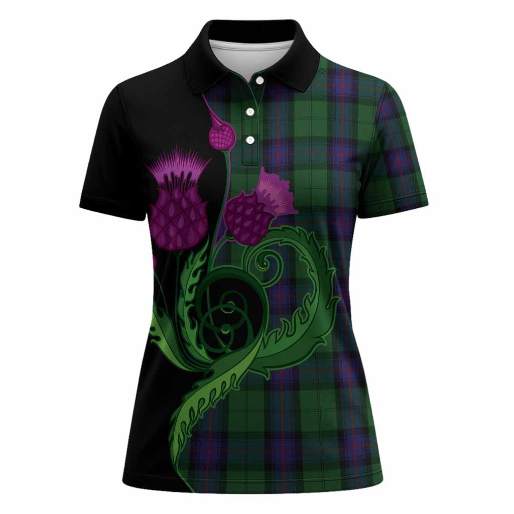 Armstrong Tartan Women Polo Shirt Traditional Scottish Thistle
