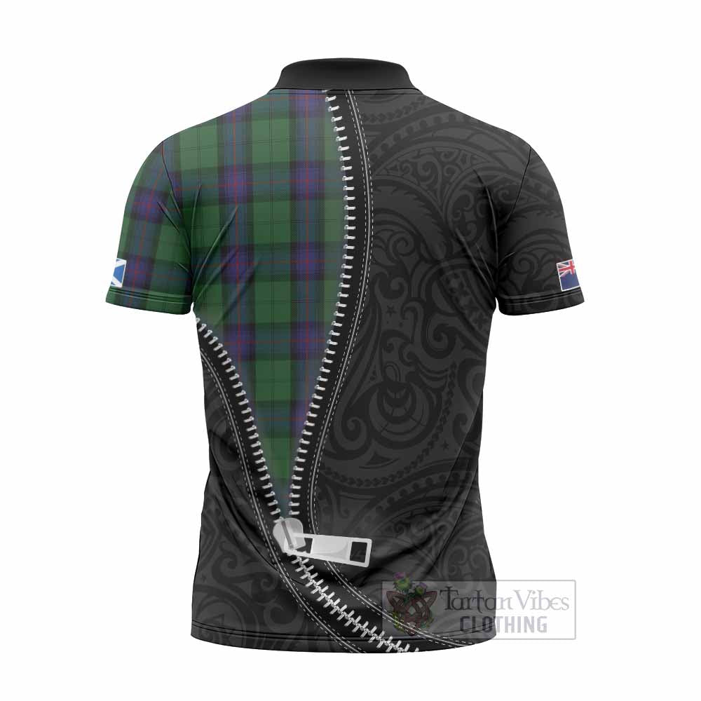 Armstrong Tartan Zipper Polo Shirt New Zealand Pattern Unique Zipper Stylized