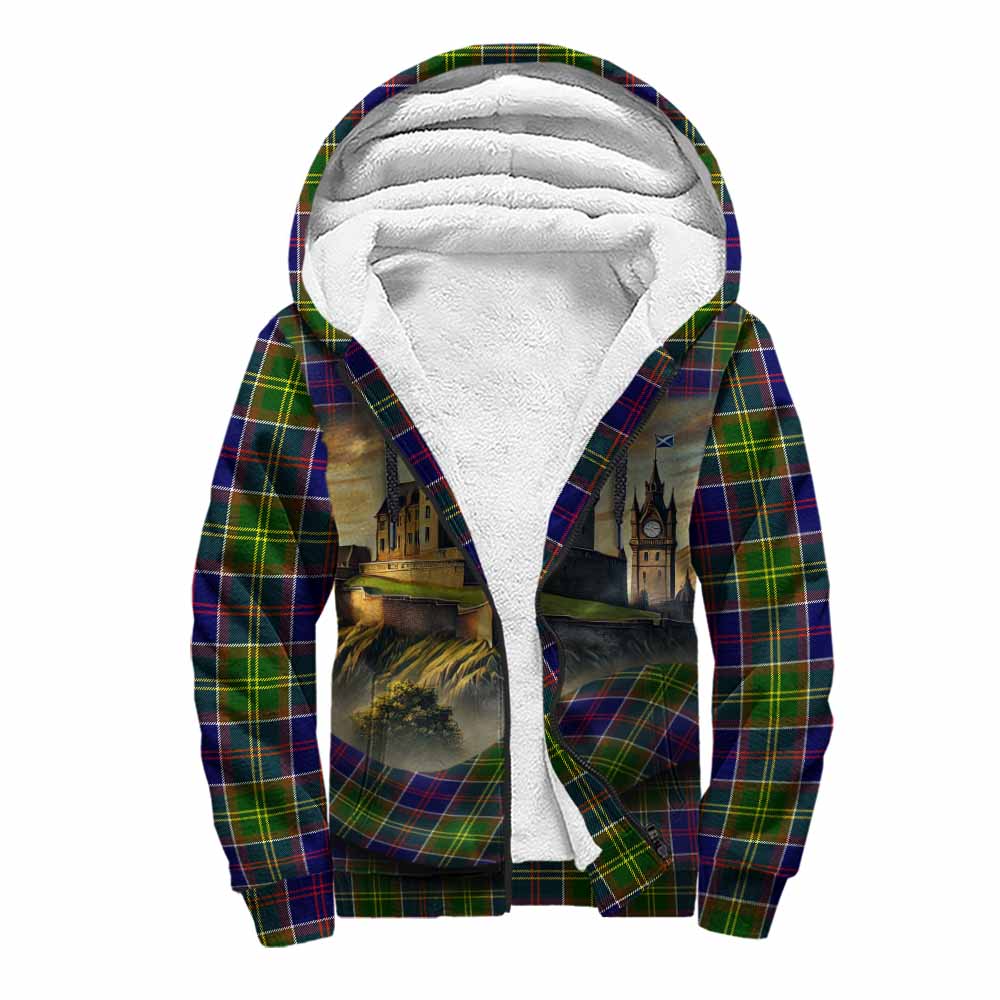 Arnott Tartan Family Crest Sherpa Hoodie with Scottish Ancient Castle Style Unisex S - Tartan Vibes Clothing