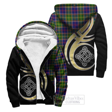 Arnott Tartan Sherpa Hoodie with Family Crest and Celtic Symbol Style Unisex S - Tartan Vibes Clothing