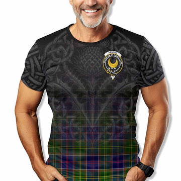 Tartan Vibes Clothing Arnott Tartan T-Shirt with Family Crest Celtic Thistle Vibes