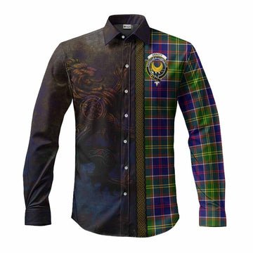 Arnott Tartan Family Crest Long Sleeve Button Shirt Alba Gu Brath Be Brave Lion Ancient Style Men's Shirt S - Tartan Vibes Clothing