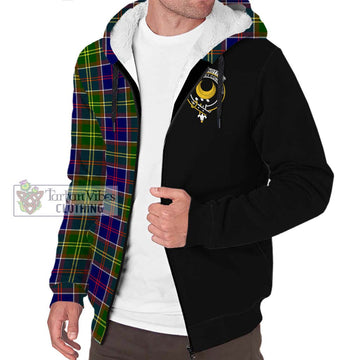 Arnott Tartan Sherpa Hoodie with Family Crest and Half Of Me Style Unisex S - Tartan Vibes Clothing