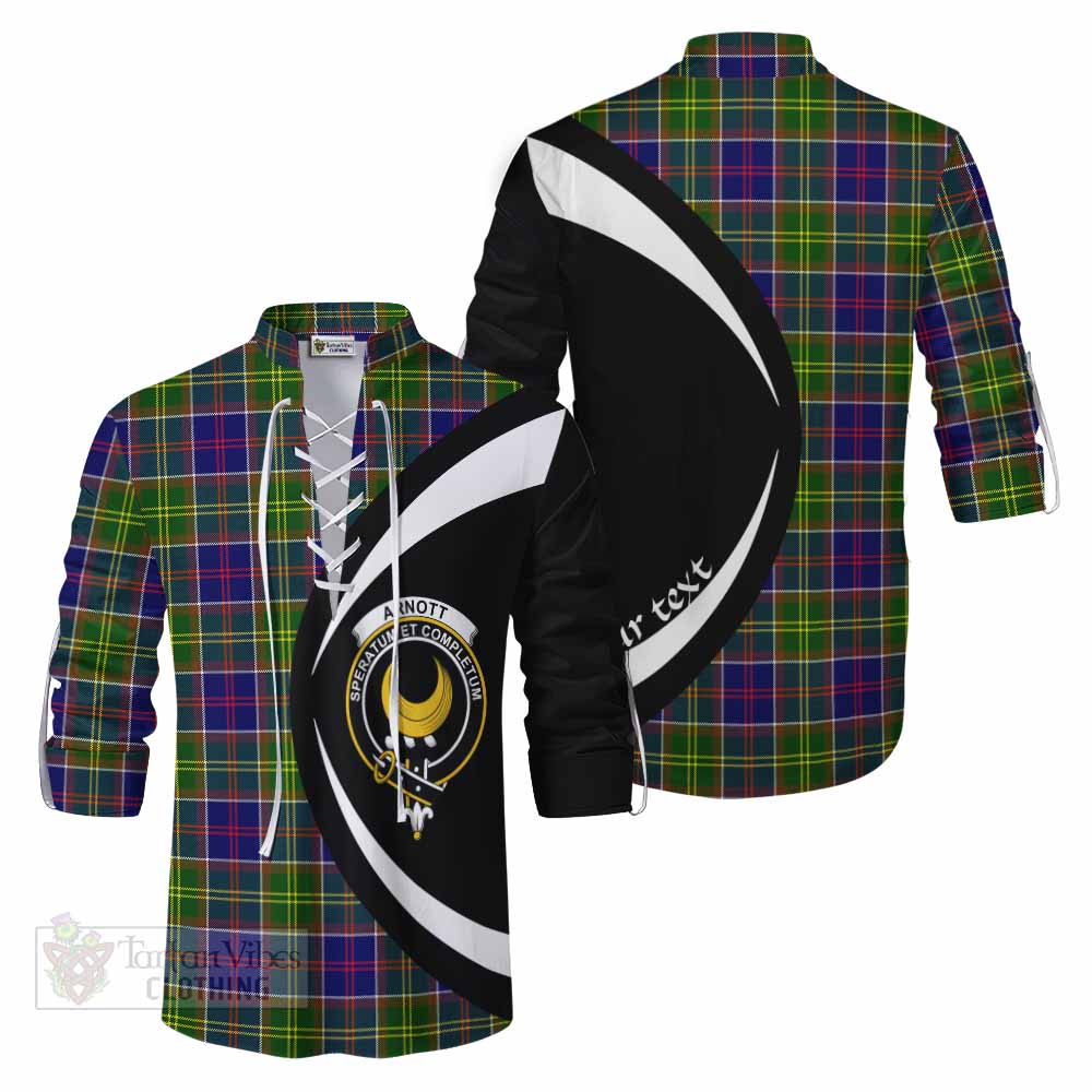 Arnott Tartan Ghillie Kilt Shirt with Family Crest Circle Style Men - Tartan Vibes Clothing