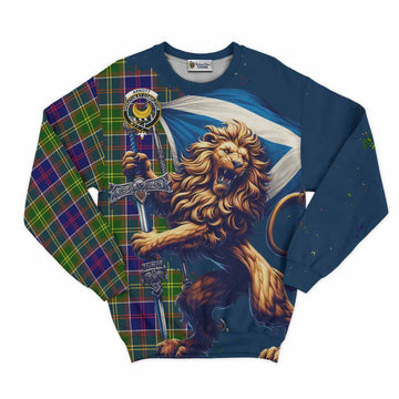 Arnott Tartan Family Crest Sweatshirt with Scottish Majestic Lion Unisex - Tartan Vibes Clothing