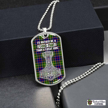 Tartan Vibes Clothing Arnott Tartan Dog Tag Necklace Viking Mjolnir Style