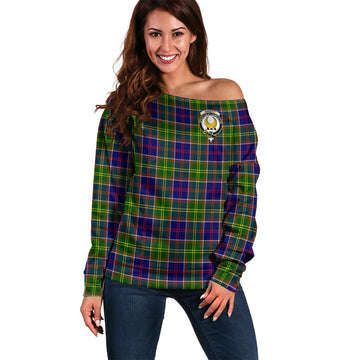 Arnott Tartan Off Shoulder Women Sweater with Family Crest Women - Tartan Vibes Clothing