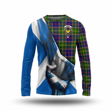 Arnott Tartan Long Sleeve T-Shirt with Family Crest Scotland Patriotic Style Unisex - Tartan Vibes Clothing