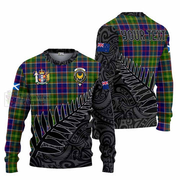 Arnott Crest Tartan Knitted Sweater with New Zealand Silver Fern Half Style Unisex - Tartan Vibes Clothing
