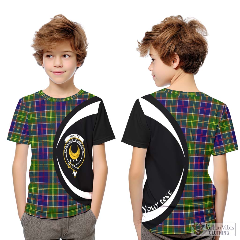 Arnott Tartan Kid T-Shirt with Family Crest Circle Style Youth XL Size14 - Tartan Vibes Clothing
