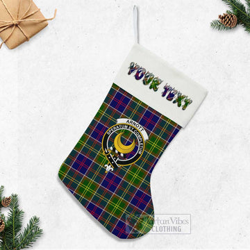Arnott Tartan Family Crest Christmas Stocking with Personalized Text - Tartan Vibes Clothing