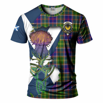 Tartan Vibes Clothing Arnott Tartan Family Crest T-Shirt Scottish Thistle Celtic Inspired