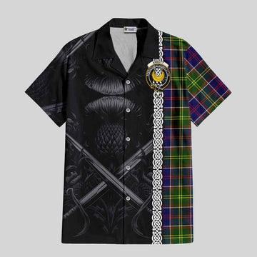 Arnott Tartan Hawaiian Shirt with Family Crest Cross Sword Thistle Celtic Vibes Kid - Tartan Vibes Clothing