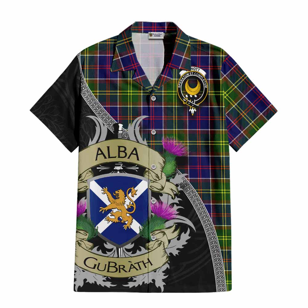 Arnott Tartan Family Crest Hawaiian Shirt Lion Rampant Royal Thistle Shield Celtic Inspired Kid - Tartan Vibes Clothing