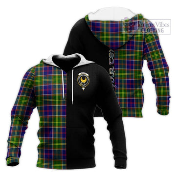 Arnott Tartan Knitted Hoodie with Family Crest and Half Of Me Style Unisex Knitted Pullover Hoodie - Tartan Vibes Clothing