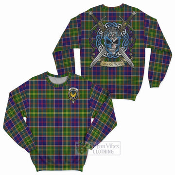 Arnott Tartan Sweatshirt with Family Crest Celtic Skull Style Unisex - Tartan Vibes Clothing