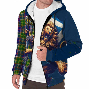 Arnott Tartan Family Crest Sherpa Hoodie with Scottish Majestic Lion Unisex S - Tartan Vibes Clothing
