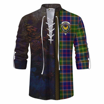 Arnott Tartan Family Crest Ghillie Kilt Shirt Alba Gu Brath Be Brave Lion Ancient Style Men - Tartan Vibes Clothing