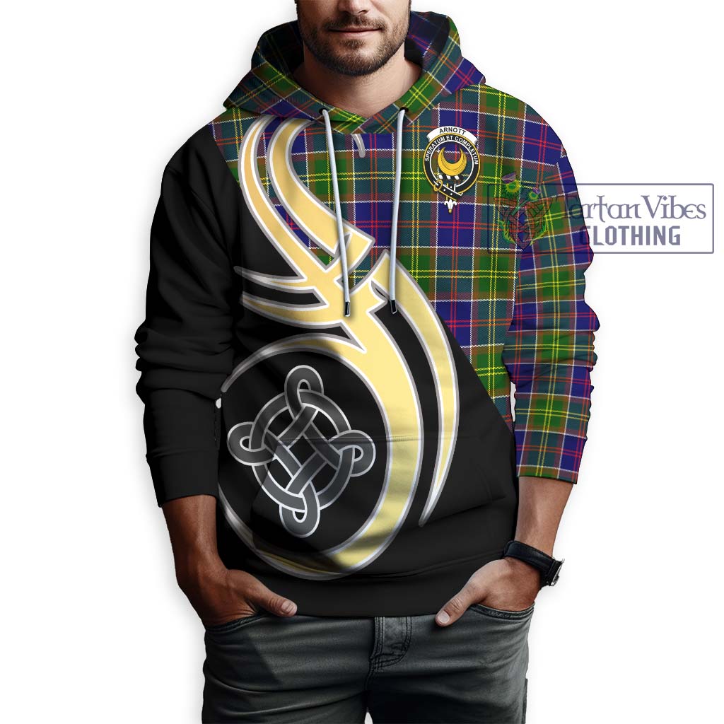 Arnott Tartan Hoodie with Family Crest and Celtic Symbol Style Zip Hoodie - Tartan Vibes Clothing