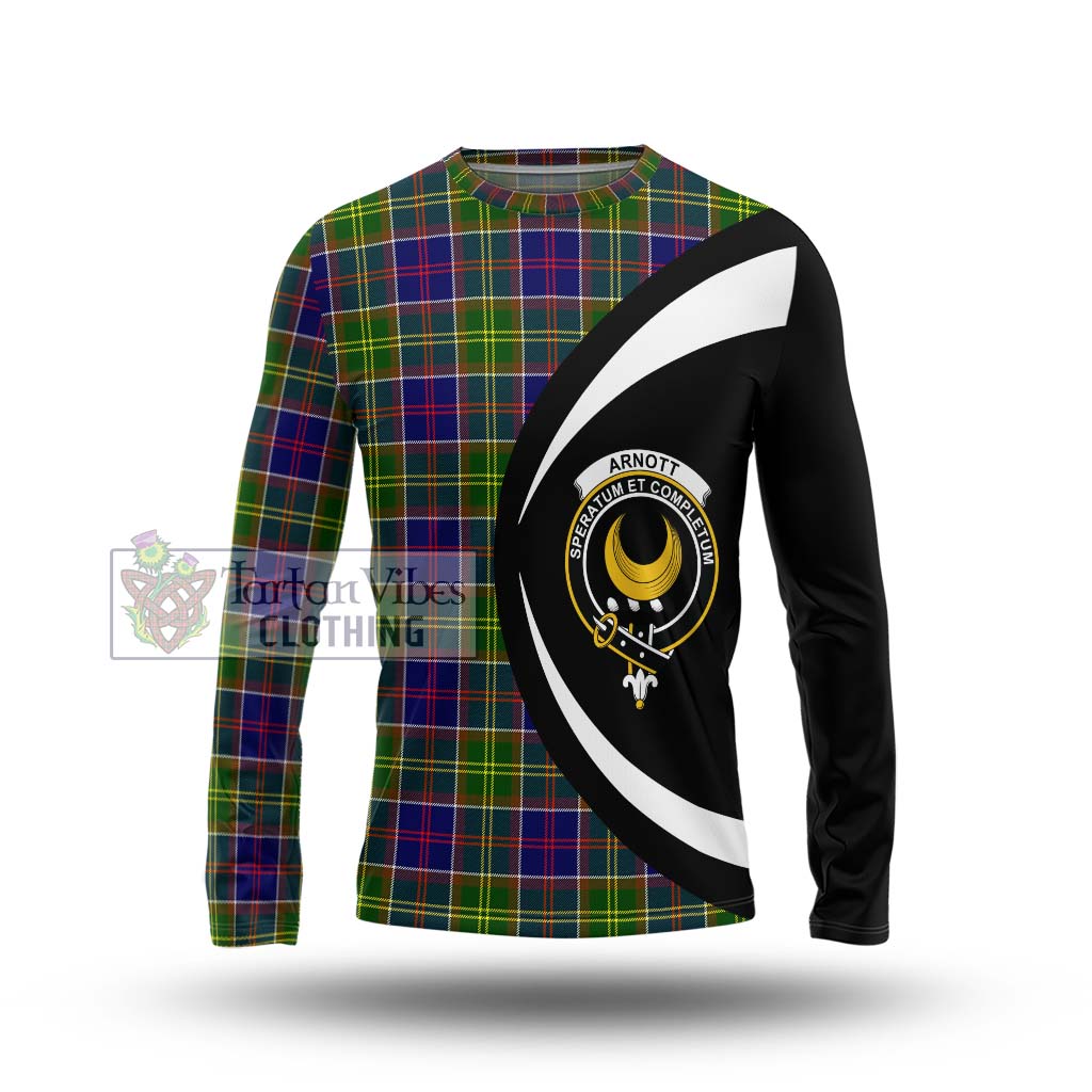 Arnott Tartan Long Sleeve T-Shirt with Family Crest Circle Style Unisex - Tartan Vibes Clothing