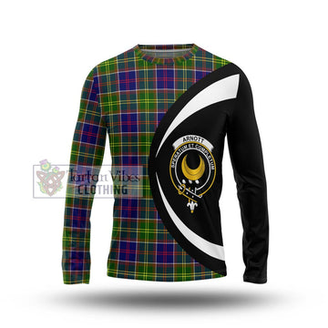 Arnott Tartan Long Sleeve T-Shirt with Family Crest Circle Style Unisex - Tartan Vibes Clothing