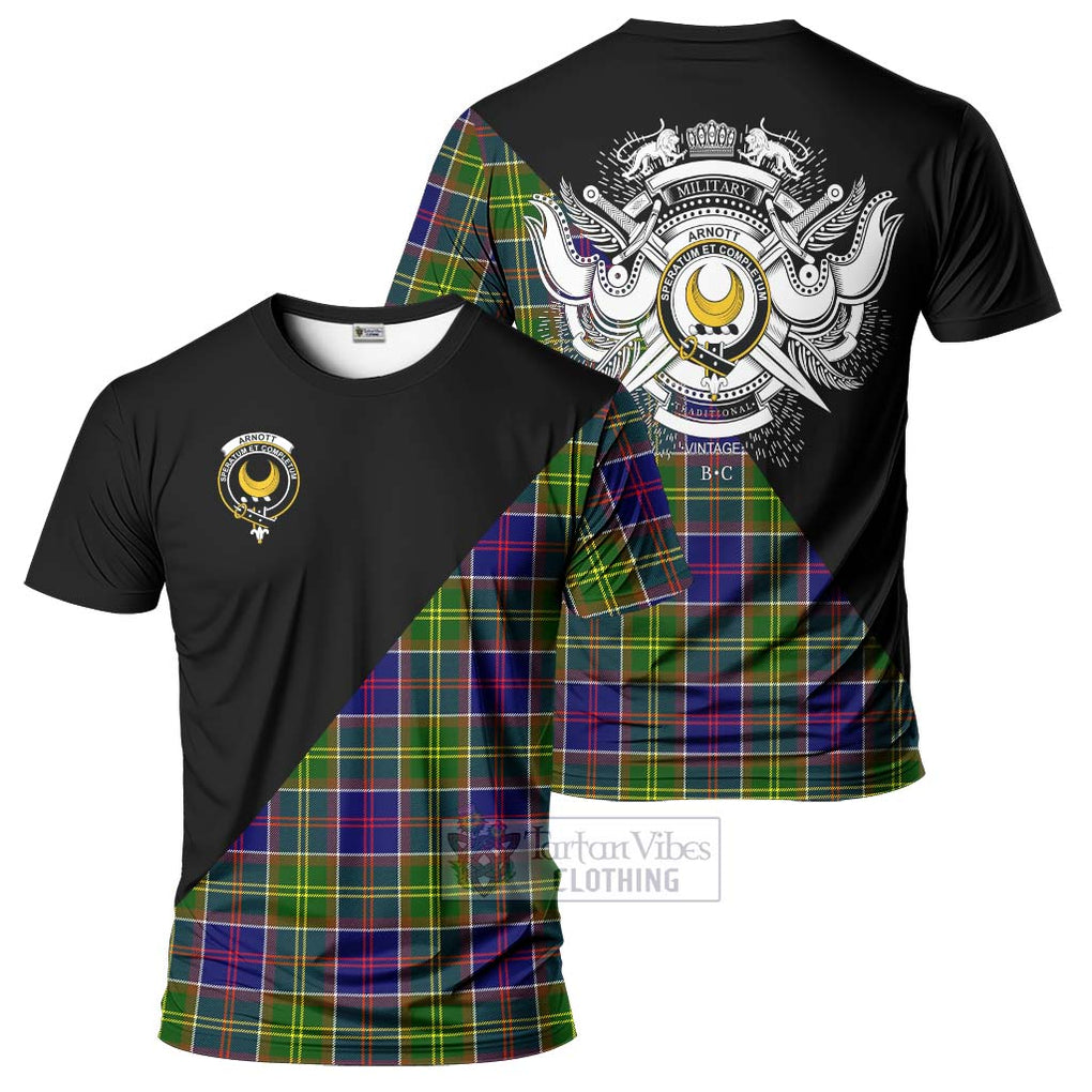 Arnott Tartan T-Shirt with Family Crest and Military Logo Style Kid's Shirt - Tartanvibesclothing Shop