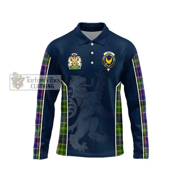 Arnott Tartan Long Sleeve Polo Shirt with Family Crest and Lion Rampant Vibes Sport Style Unisex - Tartan Vibes Clothing