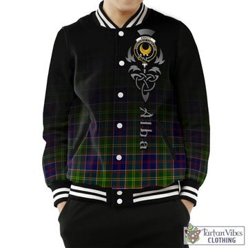 Tartan Vibes Clothing Arnott Tartan Baseball Jacket Featuring Alba Gu Brath Family Crest Celtic Inspired