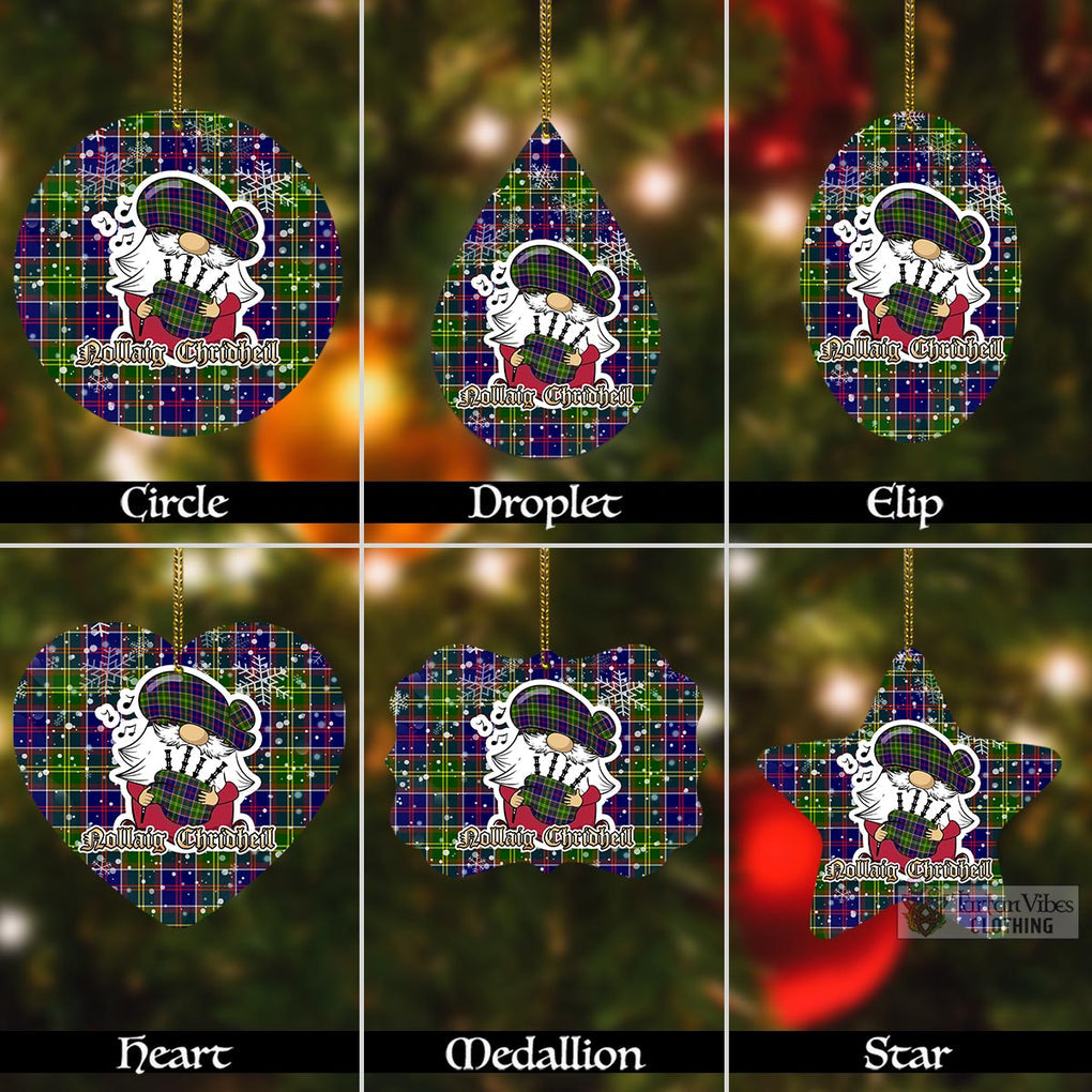 Arnott Tartan Christmas Aluminium Ornament with Scottish Gnome Playing Bagpipes Aluminium - Tartan Vibes Clothing