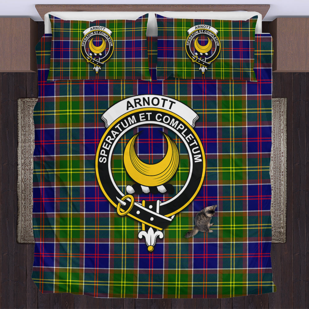Arnott Tartan Bedding Set with Family Crest US Bedding Set - Tartan Vibes Clothing