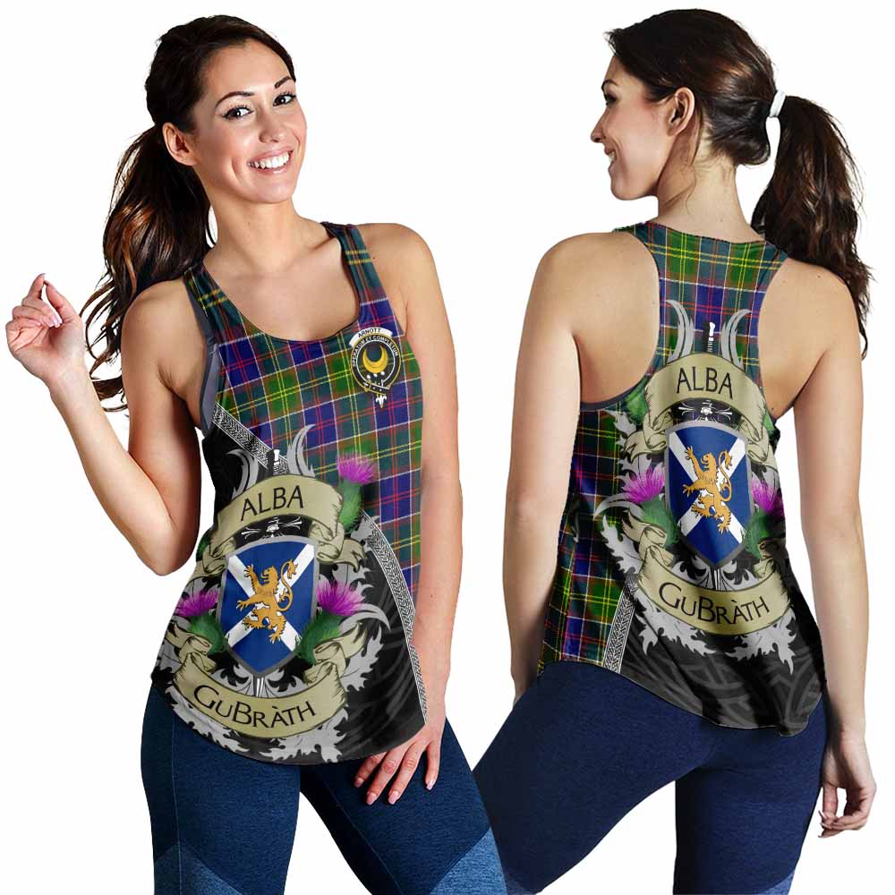 Arnott Tartan Family Crest Women's Racerback Tanks Lion Rampant Royal Thistle Shield Celtic Inspired 4XL - Tartan Vibes Clothing