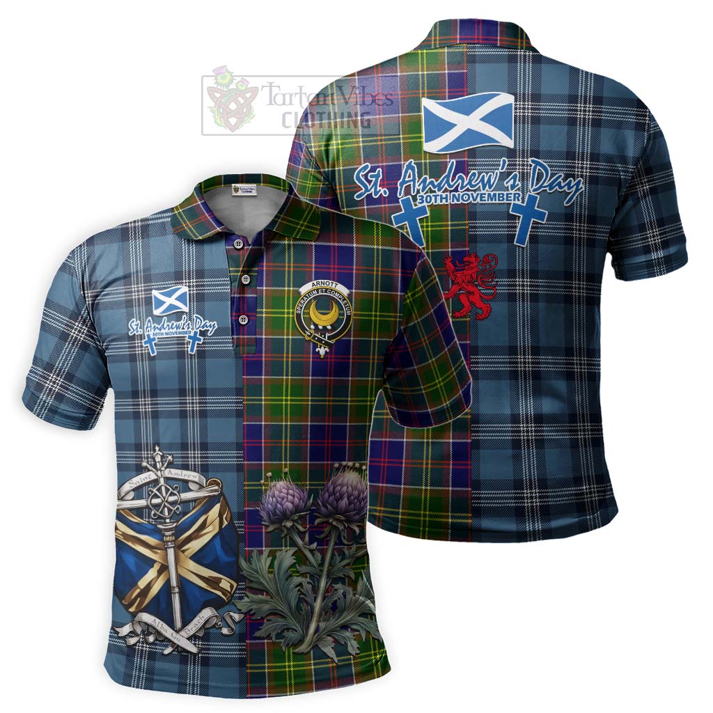 Arnott Tartan Polo Shirt Happy St. Andrew's Day Half Tartan Style Kid - Tartan Vibes Clothing