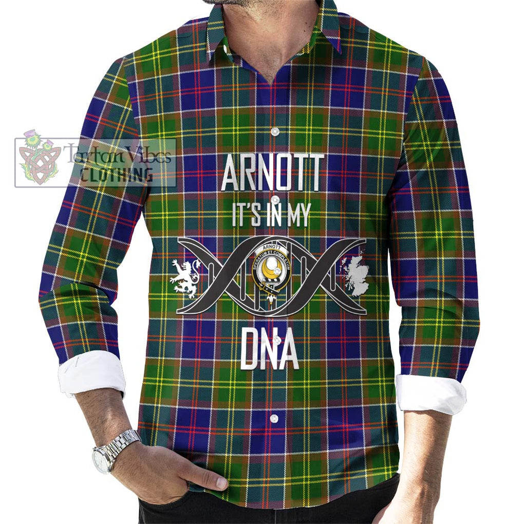 Arnott Tartan Long Sleeve Button Shirt with Family Crest DNA In Me Style Men's Shirt S - Tartanvibesclothing Shop