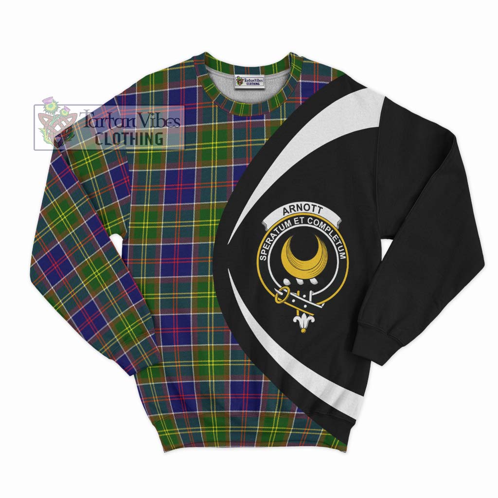 Arnott Tartan Sweatshirt with Family Crest Circle Style Unisex - Tartan Vibes Clothing