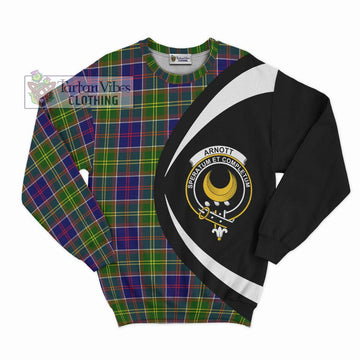 Arnott Tartan Sweatshirt with Family Crest Circle Style Unisex - Tartan Vibes Clothing