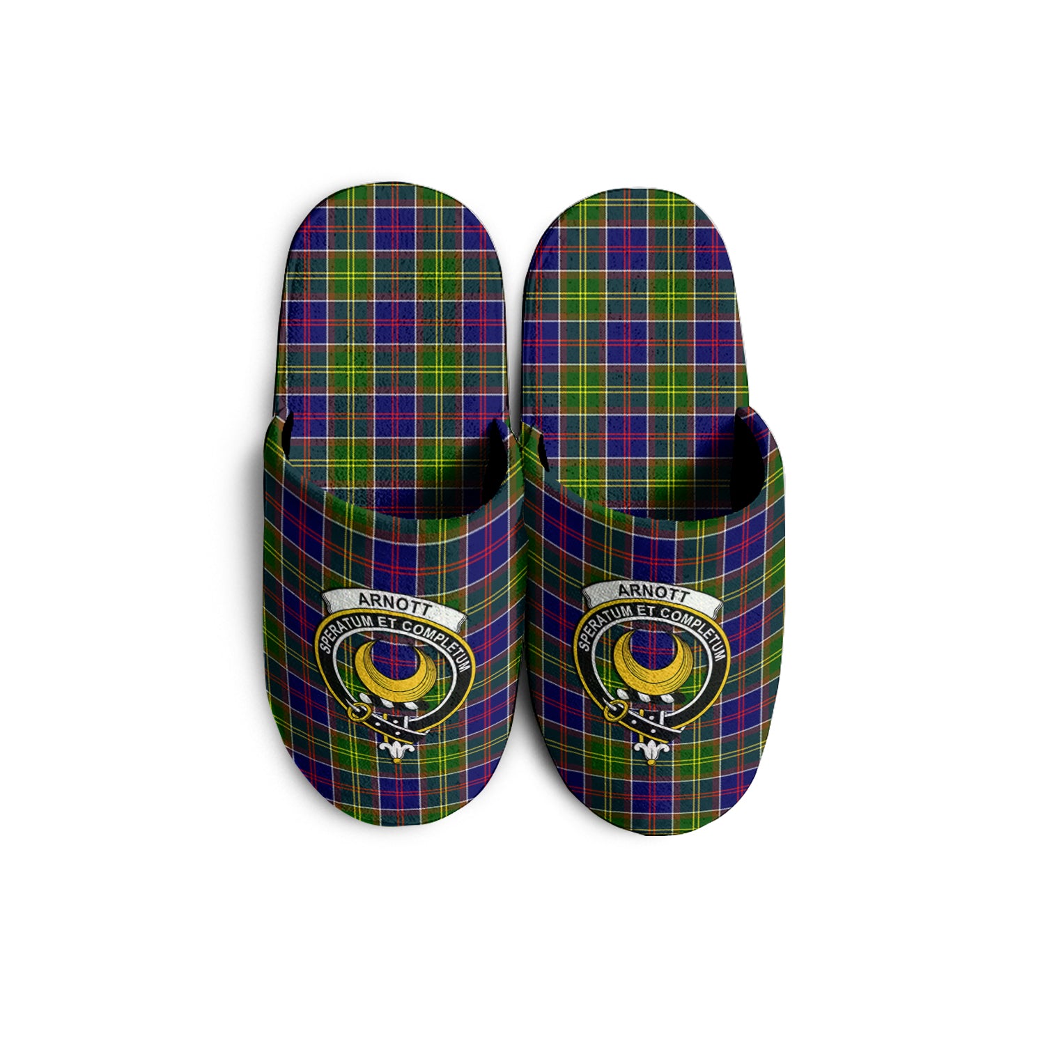 Arnott Tartan Home Slippers with Family Crest - Tartanvibesclothing