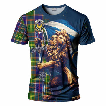 Tartan Vibes Clothing Arnott Tartan Family Crest T-Shirt with Scottish Majestic Lion
