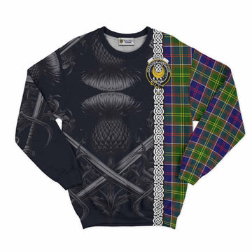 Arnott Tartan Sweatshirt with Family Crest Cross Sword Thistle Celtic Vibes Unisex - Tartan Vibes Clothing