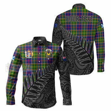 Arnott Crest Tartan Long Sleeve Button Shirt with New Zealand Silver Fern Half Style Men's Shirt S - Tartan Vibes Clothing