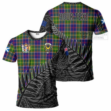 Tartan Vibes Clothing Arnott Crest Tartan T-Shirt with New Zealand Silver Fern Half Style