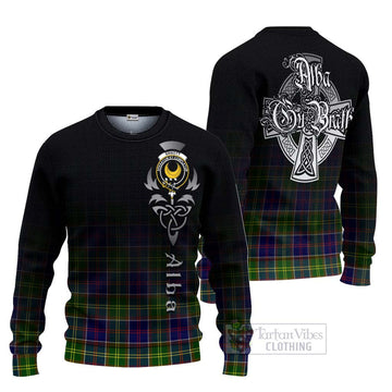 Arnott Tartan Ugly Sweater Featuring Alba Gu Brath Family Crest Celtic Inspired Unisex - Tartan Vibes Clothing