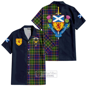 Arnott Tartan Hawaiian Shirt Alba with Scottish Lion Royal Arm Half Style Kid - Tartan Vibes Clothing