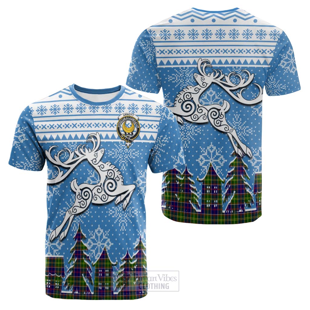 Arnott Clan Christmas Cotton T-shirt Celtic Reindeer Style Kid's Shirt - Tartan Vibes Clothing