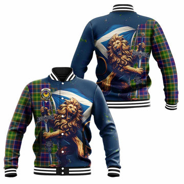 Arnott Tartan Family Crest Baseball Jacket with Scottish Majestic Lion Unisex - Tartan Vibes Clothing