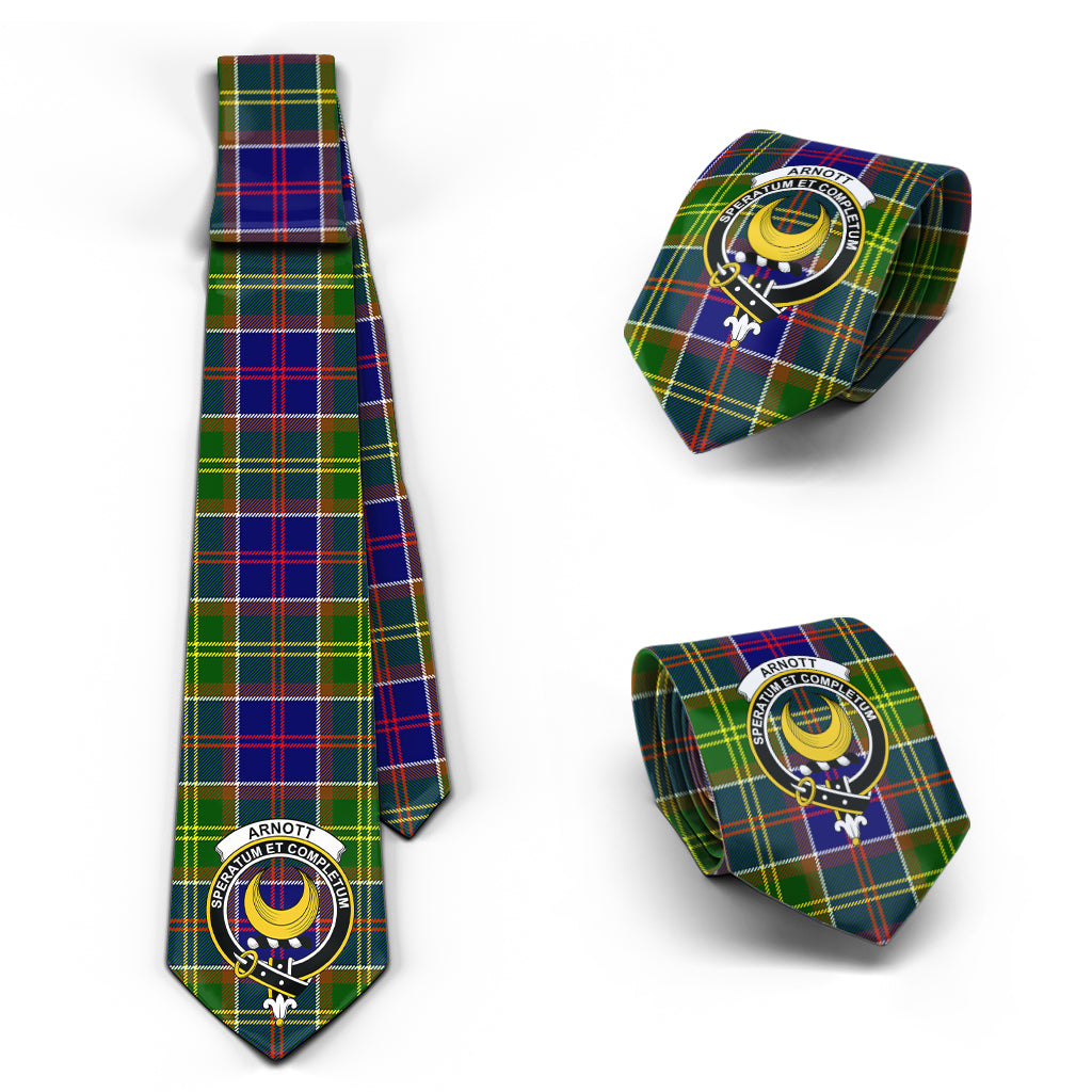 Arnott Tartan Classic Necktie with Family Crest Necktie One Size - Tartan Vibes Clothing