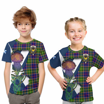 Tartan Vibes Clothing Arnott Tartan Family Crest Kid T-Shirt Scottish Thistle Celtic Inspired