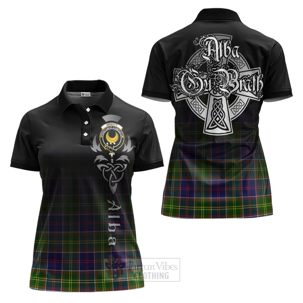 Arnott Tartan Women's Polo Shirt Featuring Alba Gu Brath Family Crest Celtic Inspired Women - Tartan Vibes Clothing
