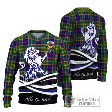 Arnott Tartan Ugly Sweater with Alba Gu Brath Regal Lion Emblem Unisex - Tartan Vibes Clothing