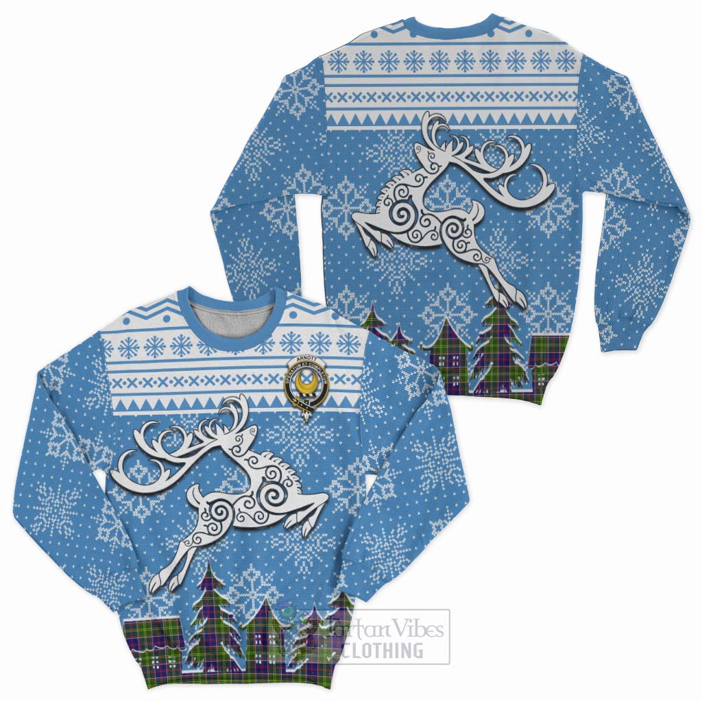 Arnott Clan Christmas Sweatshirt Celtic Reindeer Style Unisex - Tartan Vibes Clothing