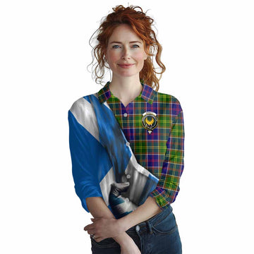 Arnott Tartan Women's Casual Shirt with Family Crest Scotland Patriotic Style Female - Tartan Vibes Clothing